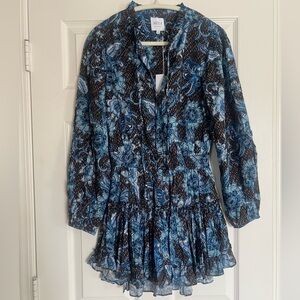 Misa Los Angeles Blue Floral Mini Dress
